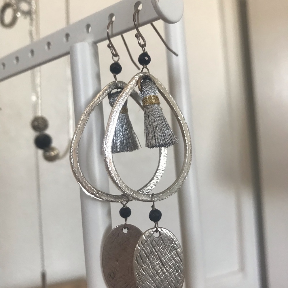 Statement Silver Earrings - image 2